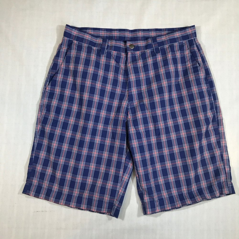 Callaway Golf Purple Pink Plaid Chino Shorts 10 Inseam Mens 34 Performance Golf